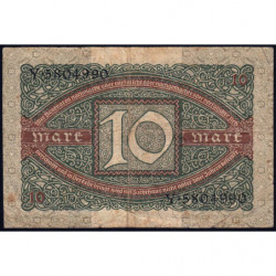Allemagne - Pick 67a - 10 mark - 06/02/1920 - Lettre K - Série Y - Etat : TB-