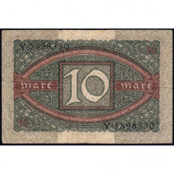 Allemagne - Pick 67a - 10 mark - 06/02/1920 - Lettre K - Série Y - Etat : TB