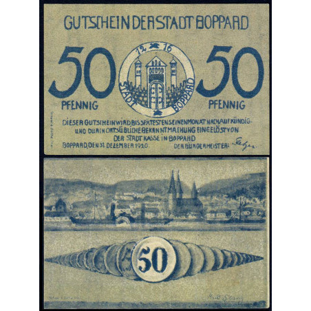 Allemagne - Notgeld - Boppard - 50 pfennig - 31/12/1920 - Etat : NEUF