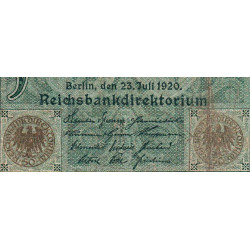 Allemagne - Pick 68_1 - 50 mark - 23/07/1920 - Lettre U - Série A - Etat : B+