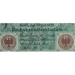 Allemagne - Pick 68_1 - 50 mark - 23/07/1920 - Lettre V - Série A - Etat : TTB+