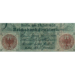 Allemagne - Pick 68_1 - 50 mark - 23/07/1920 - Lettre V - Série A - Etat : TB
