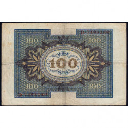 Allemagne - Pick 69a - 100 mark - 01/11/1920 - Lettre B - Série D - Etat : TB