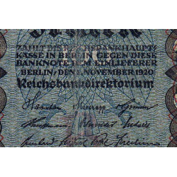 Allemagne - Pick 69a - 100 mark - 01/11/1920 - Lettre B - Série D - Etat : TB