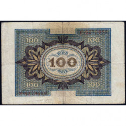 Allemagne - Pick 69a - 100 mark - 01/11/1920 - Lettre B - Série F - Etat : TB