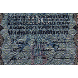 Allemagne - Pick 69a - 100 mark - 01/11/1920 - Lettre B - Série F - Etat : TB