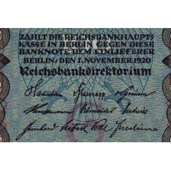 Allemagne - Pick 69a - 100 mark - 01/11/1920 - Lettre G - Série O - Etat : SPL
