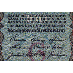 Allemagne - Pick 69a - 100 mark - 01/11/1920 - Lettre G - Série T - Etat : pr.NEUF