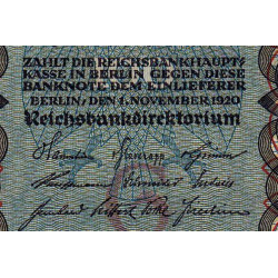 Allemagne - Pick 69a - 100 mark - 01/11/1920 - Lettre G - Série U - Etat : pr.NEUF