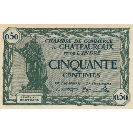 Chateauroux (Indre) - Pirot 46-28 - 50 centimes - Série A - 03/02/1922 - Etat : SPL