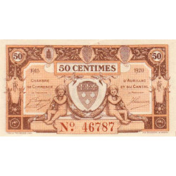 Aurillac (Cantal) - Pirot 16-1a - 50 centimes - Série C - 1915 - Etat : SPL