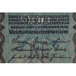 Allemagne - Pick 69b - 100 mark - 01/11/1920 - Lettre N - Série R - Etat : TTB