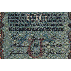 Allemagne - Pick 69b - 100 mark - 01/11/1920 - Lettre U - Série H- Etat : TTB+