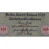 Allemagne - Pick 70 - 10'000 mark - 19/01/1922 - Lettre A - Série A - Etat : SUP+