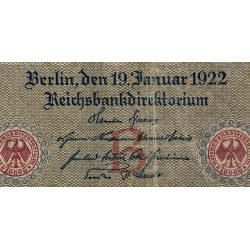 Allemagne - Pick 70 - 10'000 mark - 19/01/1922 - Lettre B - Série G - Etat : TB