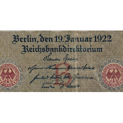 Allemagne - Pick 70_2 - 10'000 mark - Lettre B - Série G - 19/01/1922 - Etat : TB