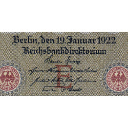 Allemagne - Pick 70_5 - 10'000 mark - Lettre E - Série X - 19/01/1922 - Etat : pr.NEUF