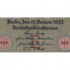 Allemagne - Pick 70_5 - 10'000 mark - Lettre E - Série X - 19/01/1922 - Etat : pr.NEUF