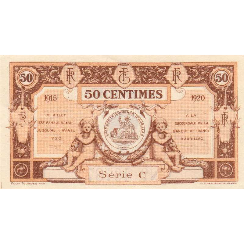 Aurillac (Cantal) - Pirot 16-1a - 50 centimes - Série C - 1915 - Etat : SPL