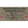 Allemagne - Pick 70 - 10'000 mark - 19/01/1922 - Lettre F - Série A - Etat : TB-