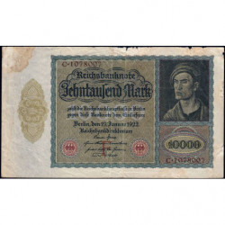 Allemagne - Pick 70 - 10'000 mark - 19/01/1922 - Lettre F - Série C - Etat : B+