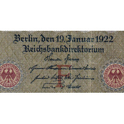 Allemagne - Pick 70 - 10'000 mark - 19/01/1922 - Lettre F - Série C - Etat : B+