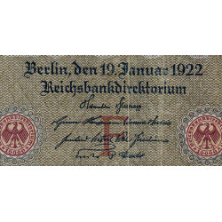Allemagne - Pick 70_6 - 10'000 mark - Lettre F - Série C - 19/01/1922 - Etat : B+