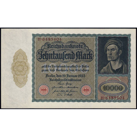 Allemagne - Pick 71 - 10'000 mark - Série H - 19/01/1922 - Etat : NEUF
