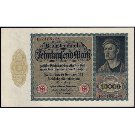 Allemagne - Pick 71 - 10'000 mark - Série H - 19/01/1922 - Etat : pr.NEUF