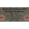 Allemagne - Pick 71 - 10'000 mark - 19/01/1922 - Série K - Etat : SPL+