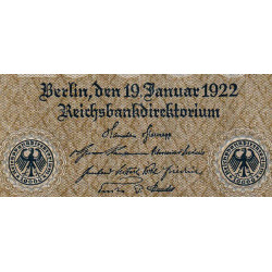 Allemagne - Pick 72_2a - 10'000 mark - Imp. 10 - Série K - 19/01/1922 - Etat : TTB
