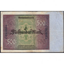 Allemagne - Pick 73 - 500 mark - 27/03/1922 - Lettre A - Série C - Etat : TB