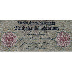 Allemagne - Pick 73 - 500 mark - 27/03/1922 - Lettre A - Série C - Etat : TB