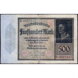 Allemagne - Pick 73 - 500 mark - 27/03/1922 - Lettre A - Série E - Etat : TB-