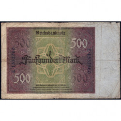 Allemagne - Pick 73 - 500 mark - 27/03/1922 - Lettre A - Série E - Etat : B