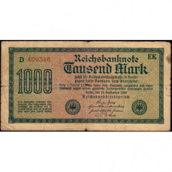 Allemagne - Pick 76b_1 - 1'000 mark - 15/09/1922 - Série EK - Etat : TB-