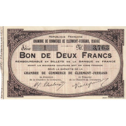 Clermont-Ferrand, Issoire - Pirot 48-2 - 2 francs - Série 1 - Sans date (1918) - Etat : SPL à NEUF