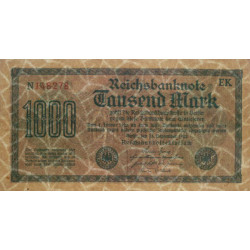 Allemagne - Pick 76b_1 - 1'000 mark - 15/09/1922 - Série EK - Etat : TTB+