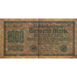 Allemagne - Pick 76b_1 - 1'000 mark - 15/09/1922 - Imp. OE - Série Dh - Etat : TTB