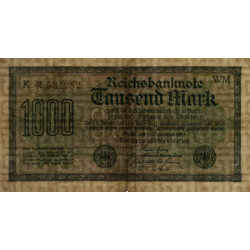 Allemagne - Pick 76c_2 - 1'000 mark - 15/09/1922 - Imp. WM - Série K - Etat : TB