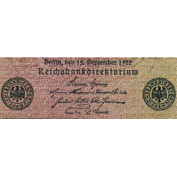 Allemagne - Pick 76c_3 - 1'000 mark - 15/09/1922 - Série NF - Etat : TB+