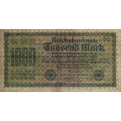 Allemagne - Pick 76d_3 - 1'000 mark - 15/09/1922 - Série WD - Etat : TTB
