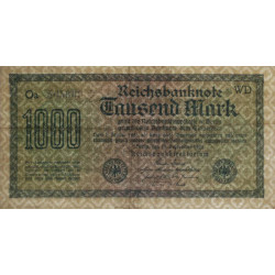 Allemagne - Pick 76d_3 - 1'000 mark - 15/09/1922 - Imp. WD - Série Oa - Etat : TTB
