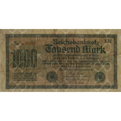 Allemagne - Pick 76f - 1'000 mark - 15/09/1922 - Série KH - Etat : TTB+