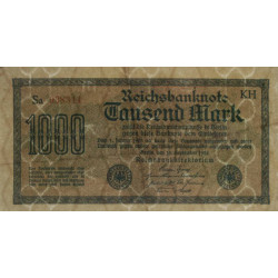 Allemagne - Pick 76f - 1'000 mark - 15/09/1922 - Imp. KH - Série Sa - Etat : TTB+