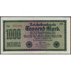 Allemagne - Pick 76g_1 - 1'000 mark - 15/09/1922 - Série NN - Etat : SUP
