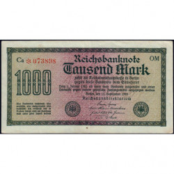 Allemagne - Pick 76g_2 - 1'000 mark - 15/09/1922 - Série OM - Etat : TTB