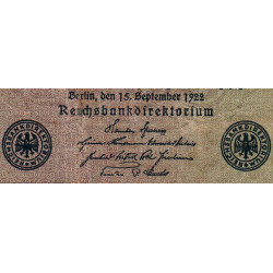 Allemagne - Pick 76h - 1'000 mark - 15/09/1922 - Série DV - Etat : TB