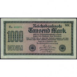 Allemagne - Pick 76h - 1'000 mark - 15/09/1922 - Série MK - Etat : TTB+