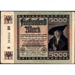 Allemagne - Pick 81a_1 - 5'000 mark - 02/12/1922 - Imp. RH - Série R - Etat : TTB